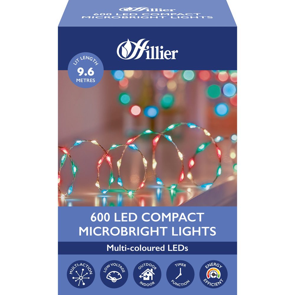 MicroBrights 600 LED Compact Multicolour Christmas Lights 5052998057936